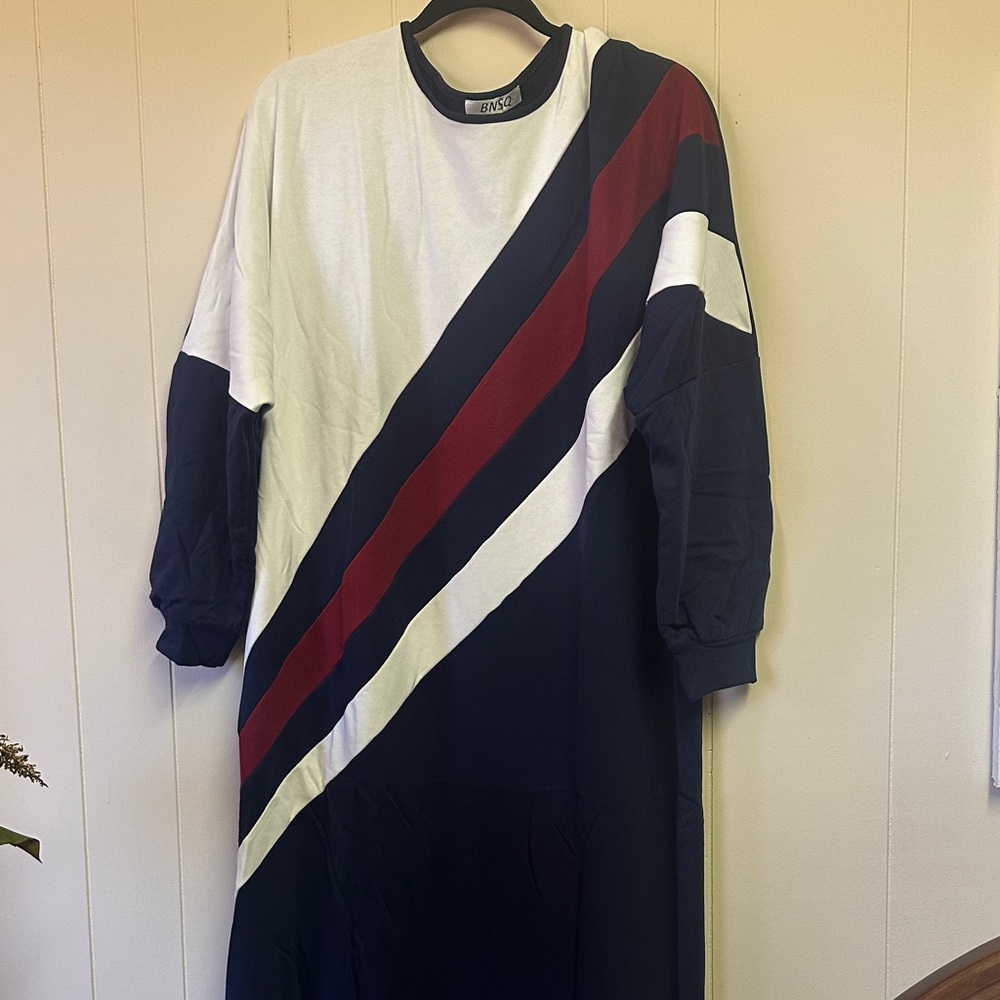 Colorblock Long Sleeve Dress Size XL
